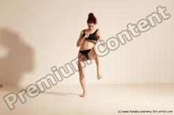 Underwear Martial art Woman White Moving poses Average long brown Dynamic poses Academic